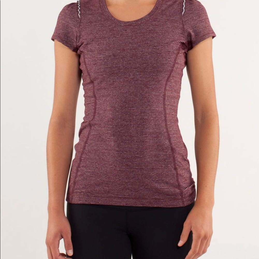 Lululemon Star Runner Top Bordeaux Drama Stripe